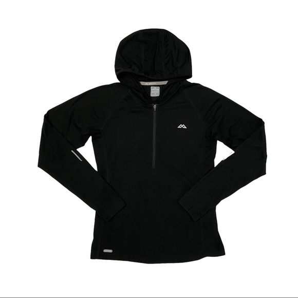 KATHMANDU Women’s Drimotion 1/4 Zip Long Sleeve with Hood Black Size 10 - Picture 1 of 10